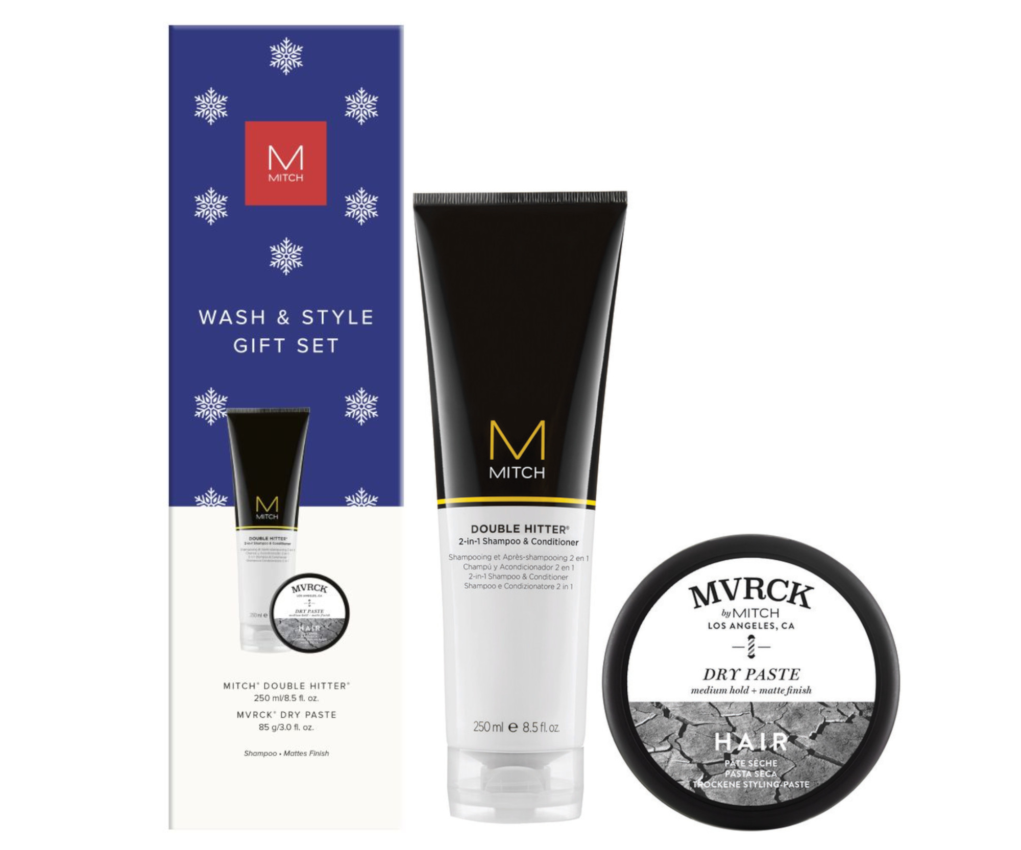 Darčeková sada pre mužov Paul Mitchell Dry Paste Duo Wash  a  Style Gift Set (733201) + darček zadarmo.
Ošetrujúci šampón a starostlivosť Paul Mitchell Mitch Double Hitter - 250 mlMat...