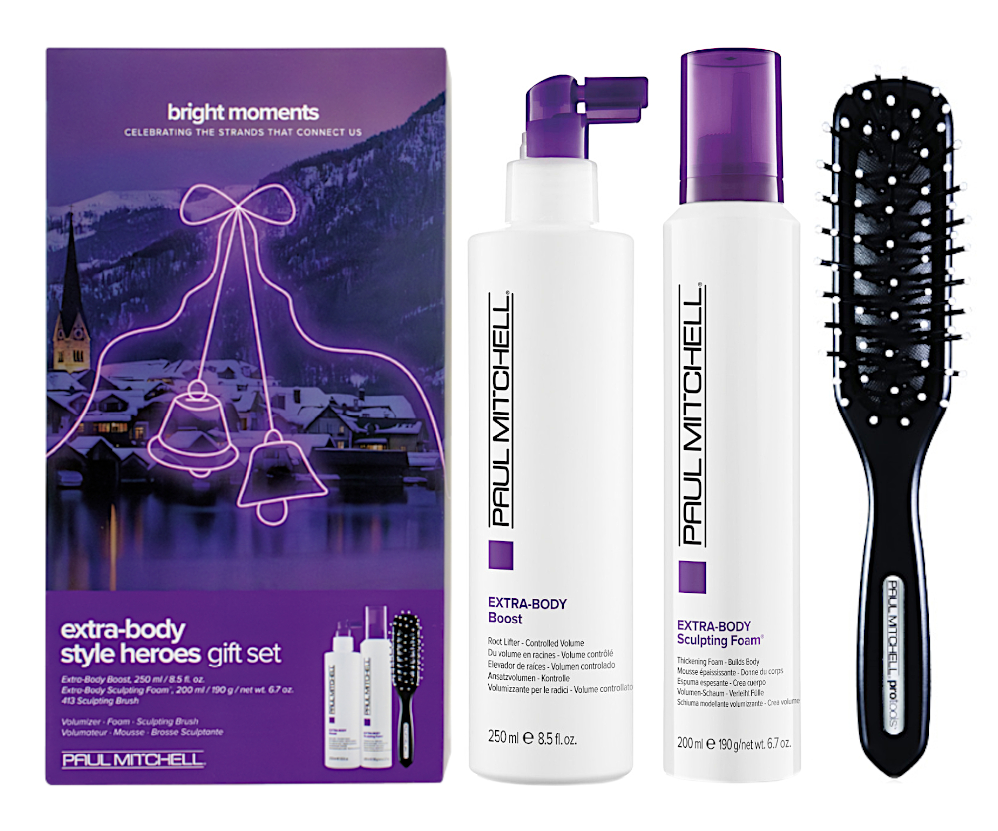 Darčeková stylingová sada pre objem vlasov Paul Mitchell Extra-Body Style Heroes Bright Moments (703949) + darček zadarmo.