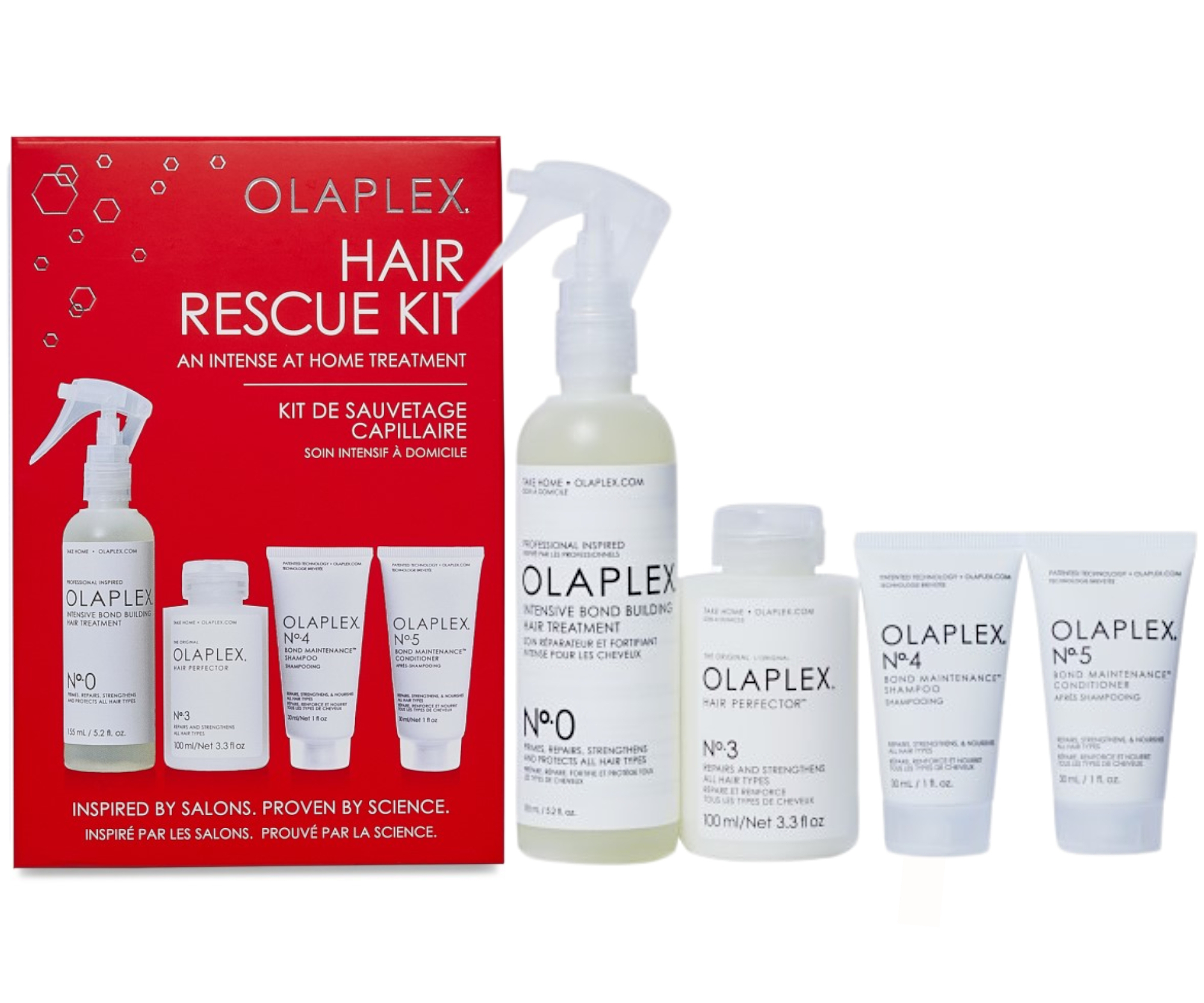 Darčeková sada na regeneráciu poškodených vlasov Olaplex Hair Rescue Kit Holiday + darček zadarmo.