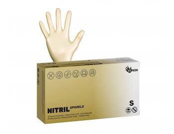 Nitrilov rukavice Espeon Nitril Sparkle - 100 ks, perleov zlat, vekos S