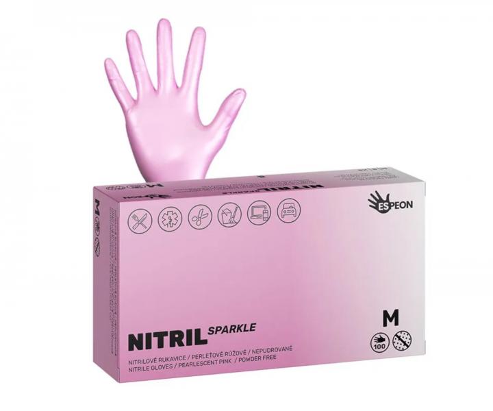 Nitrilov rukavice pre kadernkov Espeon Nitril Sparkle 100 ks - perleov ruov