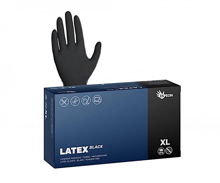 Latexov rukavice Espeon Latex Black - 100 ks, ierne, vekos XL