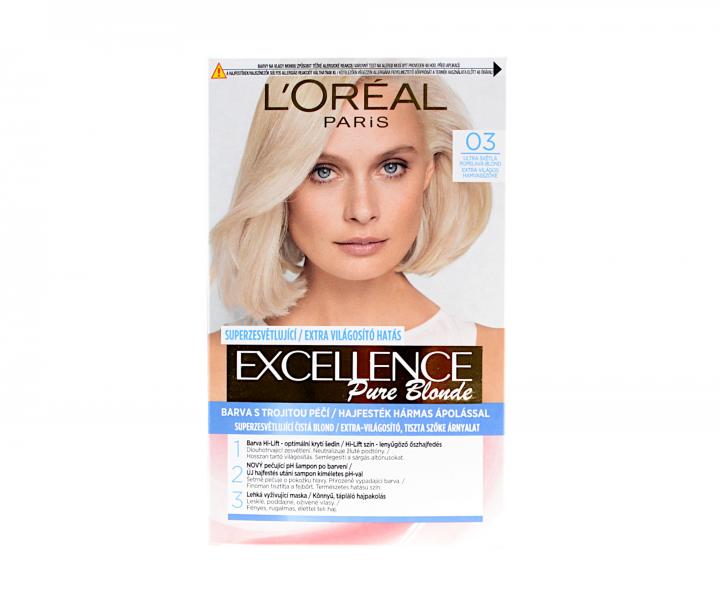 Permanentn farba Loral Excellence Pure Blonde - 03 ultra svetl popolav blond