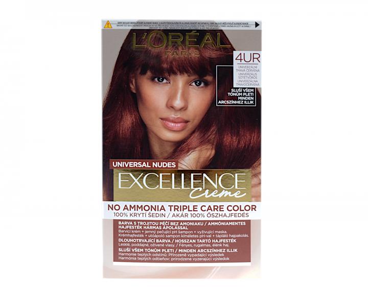 Permanentn farba Loral Excellence Creme - 4UR univerzlna tmav erven