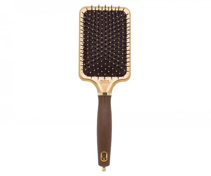 Kefa na vlasy Olivia Garden Expert Care Rectangular Paddle Brush L - zlato-hned