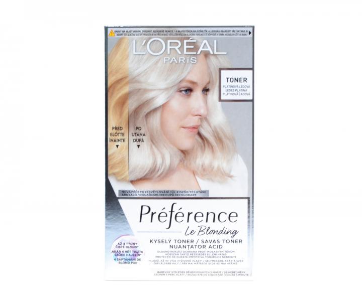 Neutralizan toner na vlasy s kyslm pH Loral Paris Prfrence Le Blonding