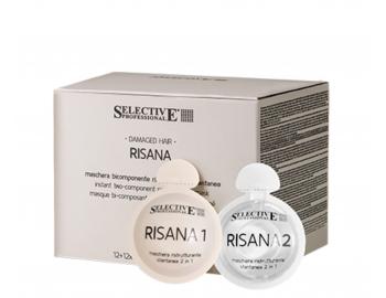 Rad pre pokoden a namhan vlasy Selective Professional Risana - dvojfzov maska &#8203;&#8203;- 12+12 x 15 ml