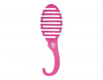 Kefa na rozesvanie vlasov Wet Brush Shower Detangler Pink Glitter - trblietav ruov