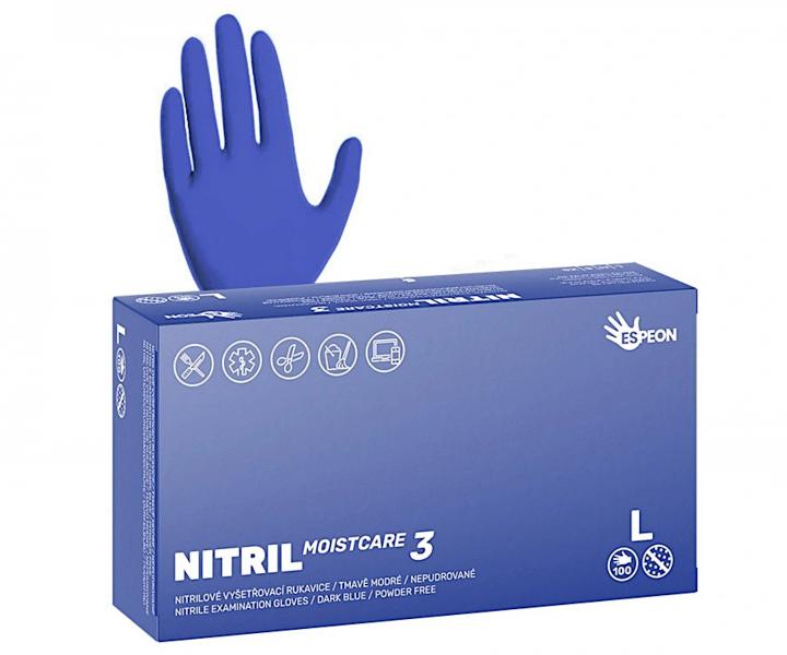 Nitrilov rukavice s hydratciou Espeon Nitril Moistcare 3 - 100 ks, tmavo modr, vekos L