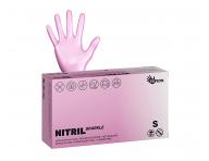 Nitrilov rukavice Espeon Nitril Sparkle - 100 ks, perleov ruov, vekos S