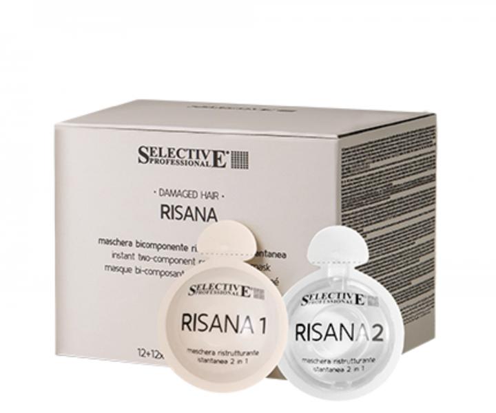 Dvojfzov maska pre pokoden a namhan vlasy Selective Professional Risana Mask - 12 +12 x 15 ml