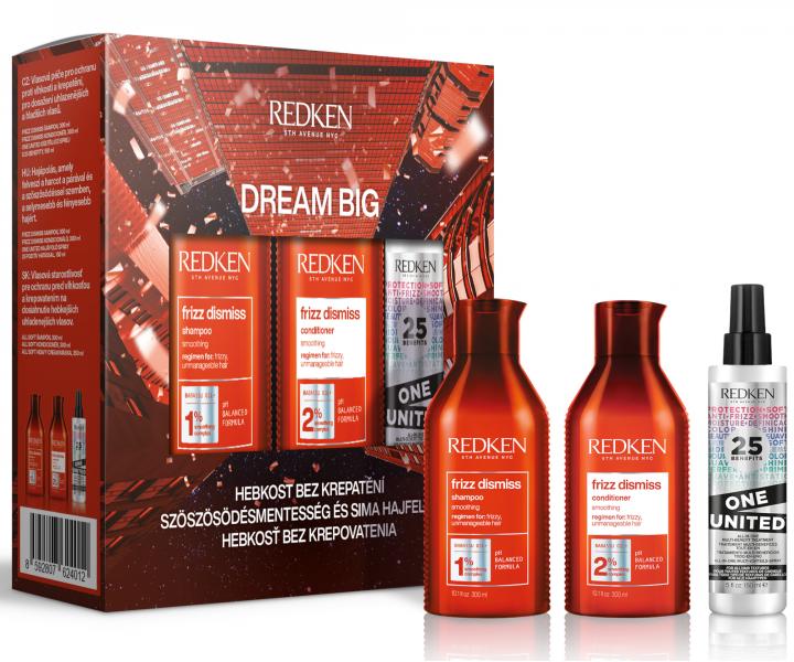 Darekov sada na uhladenie krepatch a nepoddajnch vlasov Redken Frizz Dismiss Dream Big