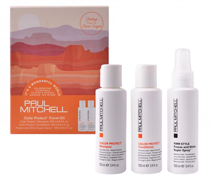 Cestovn sada pre farben vlasy s fixanm sprejom Paul Mitchell Color Protect Travel Kit
