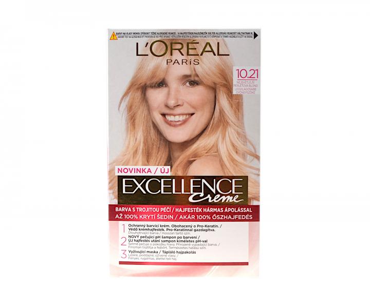 Permanentn farba Loral Excellence Creme - 10.21 najsvetlejia perleov blond