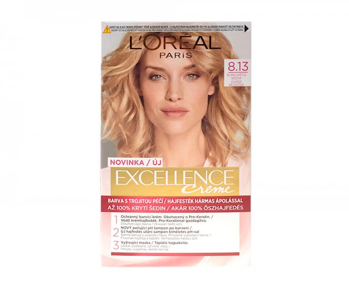 Permanentn farba Loral Excellence Creme - 8.13 blond svetl bov