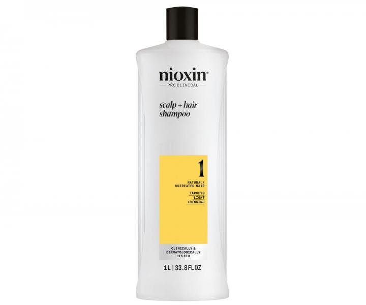 istiaci ampn pre mierne rednce prrodn vlasy Nioxin System 1 Scalp + Hair Shampoo - 1000 ml