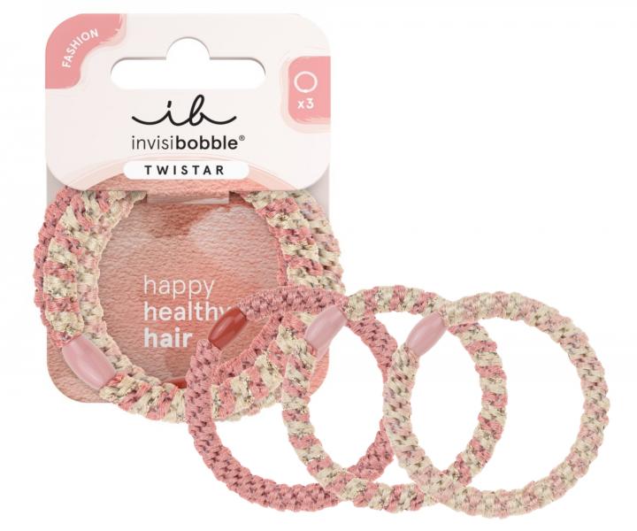 Sada ozdobnch gumiiek do vlasov Invisibobble Twistar Blush Braids - 3 ks