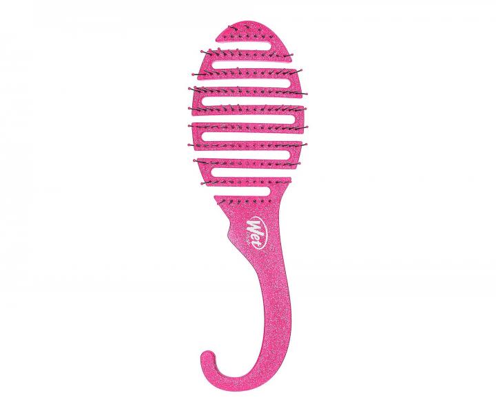 Kefa na rozesvanie vlasov Wet Brush Shower Detangler Pink Glitter - trblietav ruov