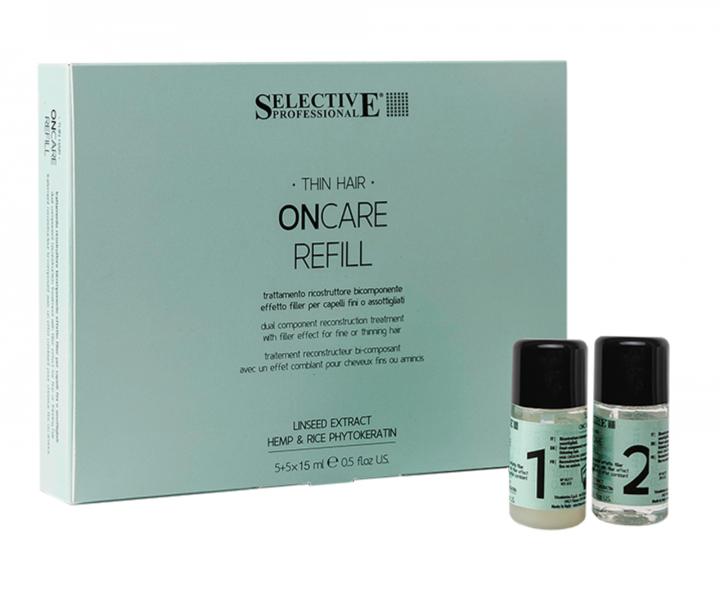 Intenzvna kra pre objem jemnch a redncich vlasov Selective Professional OnCare Refill Treatment - 5+5 x 15 ml