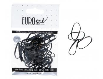 Gumiky do vlasov Eurostil Profesional TPU Hair Elastics For Hairstyles - farebn, 50 ks - ierna