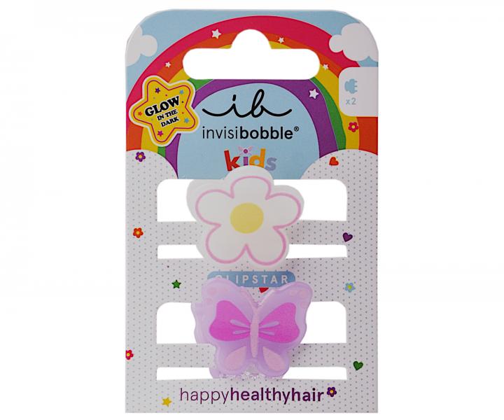 Detsk vesel kripeky do vlasov Invisibobble Clipstar Happy Flower - 2 ks