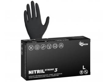 Siln nitrilov rukavice so zdrsnenm povrchom Espeon Nitril Strong 3 - 100 ks, ierne, vekos L
