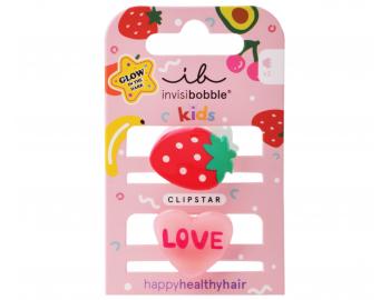 Detsk vesel kripeky do vlasov Invisibobble Clipstar Frutti Strawberry - 2 ks