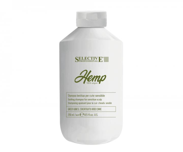 Upokojujci ampn pre citliv pokoku hlavy Selective Professional Hemp Shampoo Lenitive - 250 ml