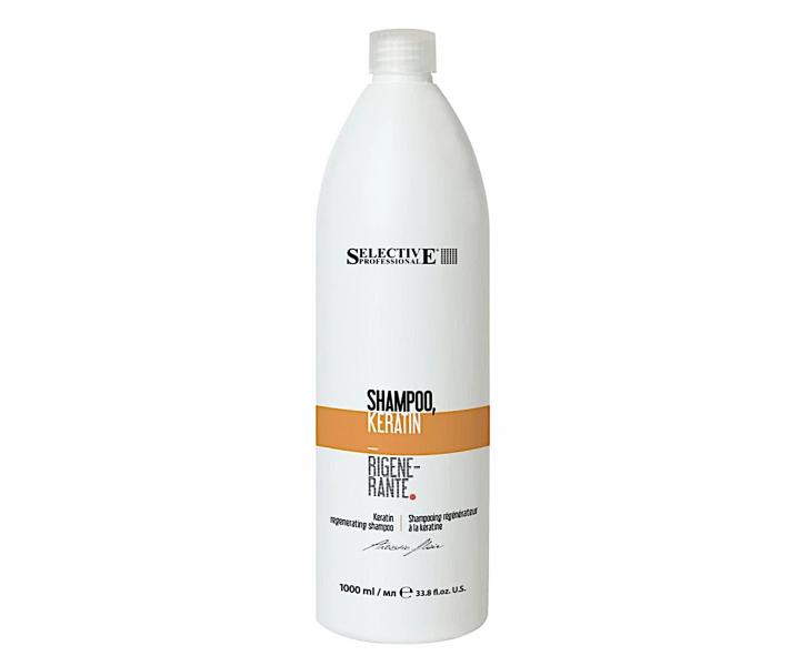 Regeneran keratnov ampn pre such a pokoden vlasy Selective Professional Artistic Flair Shampoo Keratin - 1000 ml