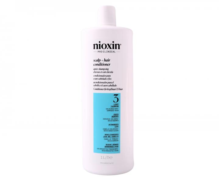 Kondicionr pre mierne rednce farben vlasy Nioxin System 3 Scalp + Hair Conditioner - 1000 ml