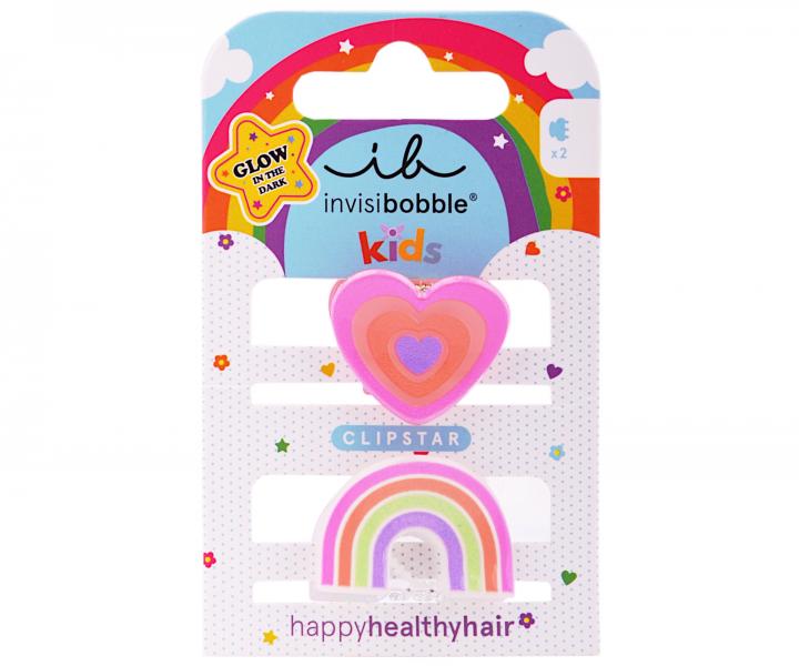 Detsk vesel kripeky do vlasov Invisibobble Clipstar Happy Heart - 2 ks