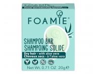 Tuh mini cestovn ampn pre such, lmav a krehk vlasy Foamie Take Me Aloe Way Shampoo Bar - 20 g