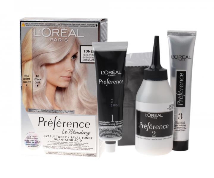 Neutralizan toner na vlasy s kyslm pH Loral Paris Prfrence Le Blonding