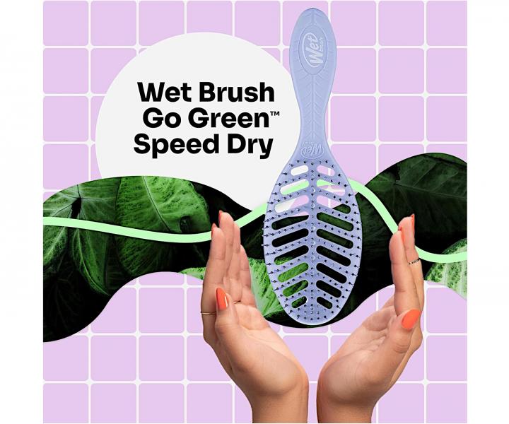 Kefa na rozesvanie a fkanie vlasov z organickho materilu Wet Brush Speed Dry Go Green - fialov