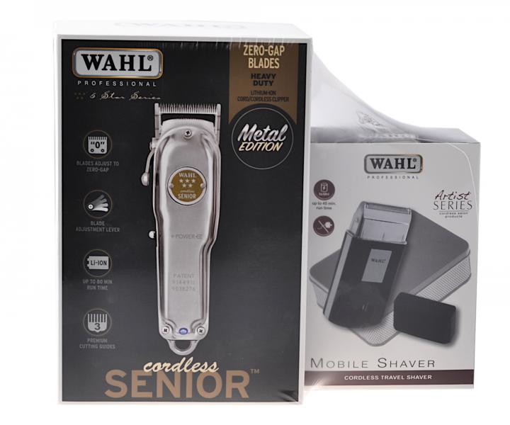 Sada strihacieho strojeka Wahl Senior Metal a planetovho holiaceho strojeka Wahl Mobile Shaver