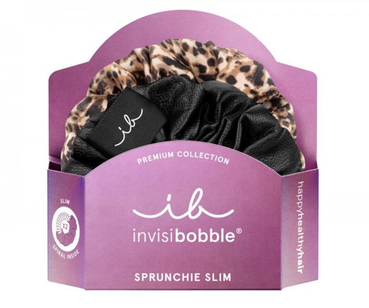 Ozdobn pirlov gumiky Invisibobble Sprunchie Slim Premium Leo is the New Black - 2 ks