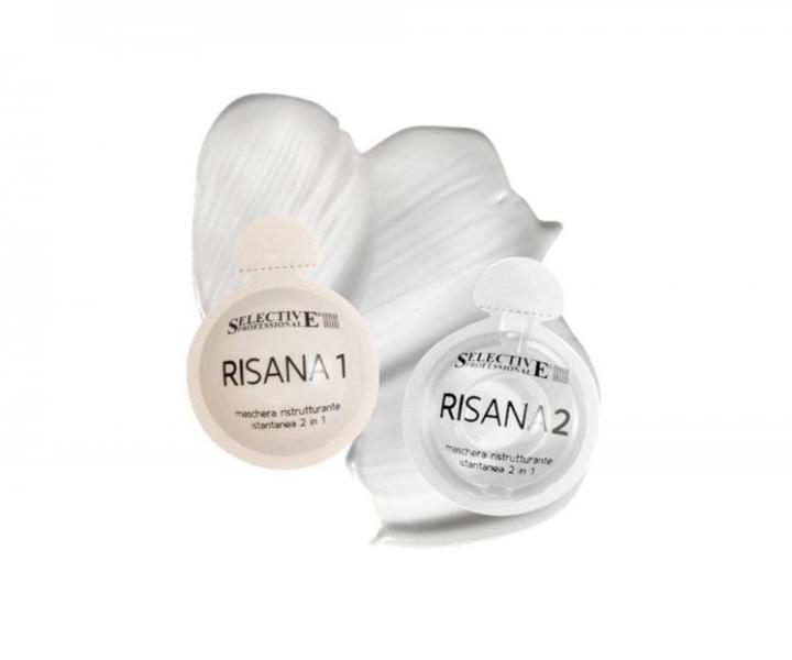 Dvojfzov maska pre pokoden a namhan vlasy Selective Professional Risana Mask - 12 +12 x 15 ml