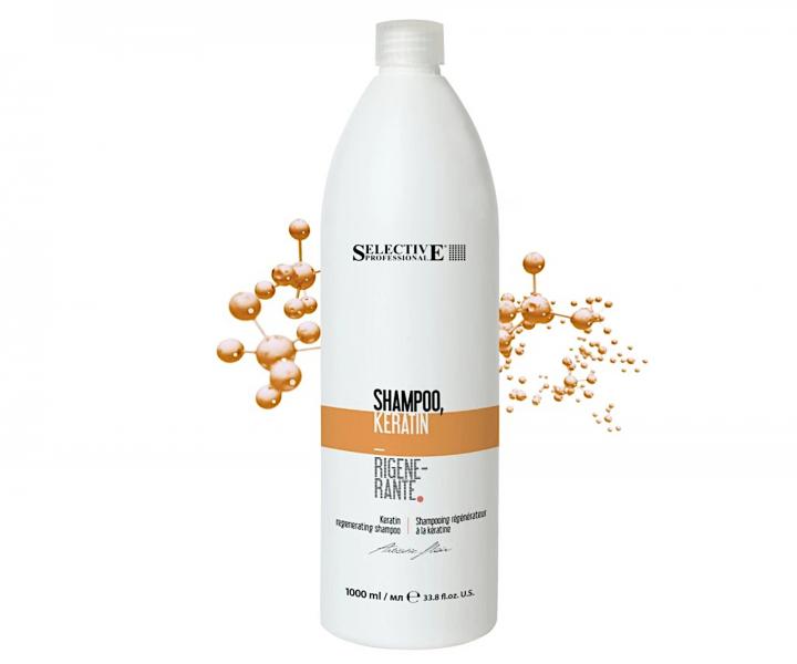 Regeneran keratnov ampn pre such a pokoden vlasy Selective Professional Artistic Flair Shampoo Keratin - 1000 ml