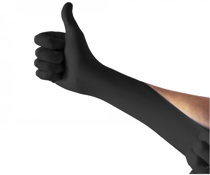 Siln nitrilov rukavice so zdrsnenm povrchom Espeon Nitril Strong 3 - 100 ks, ierne, vekos XL